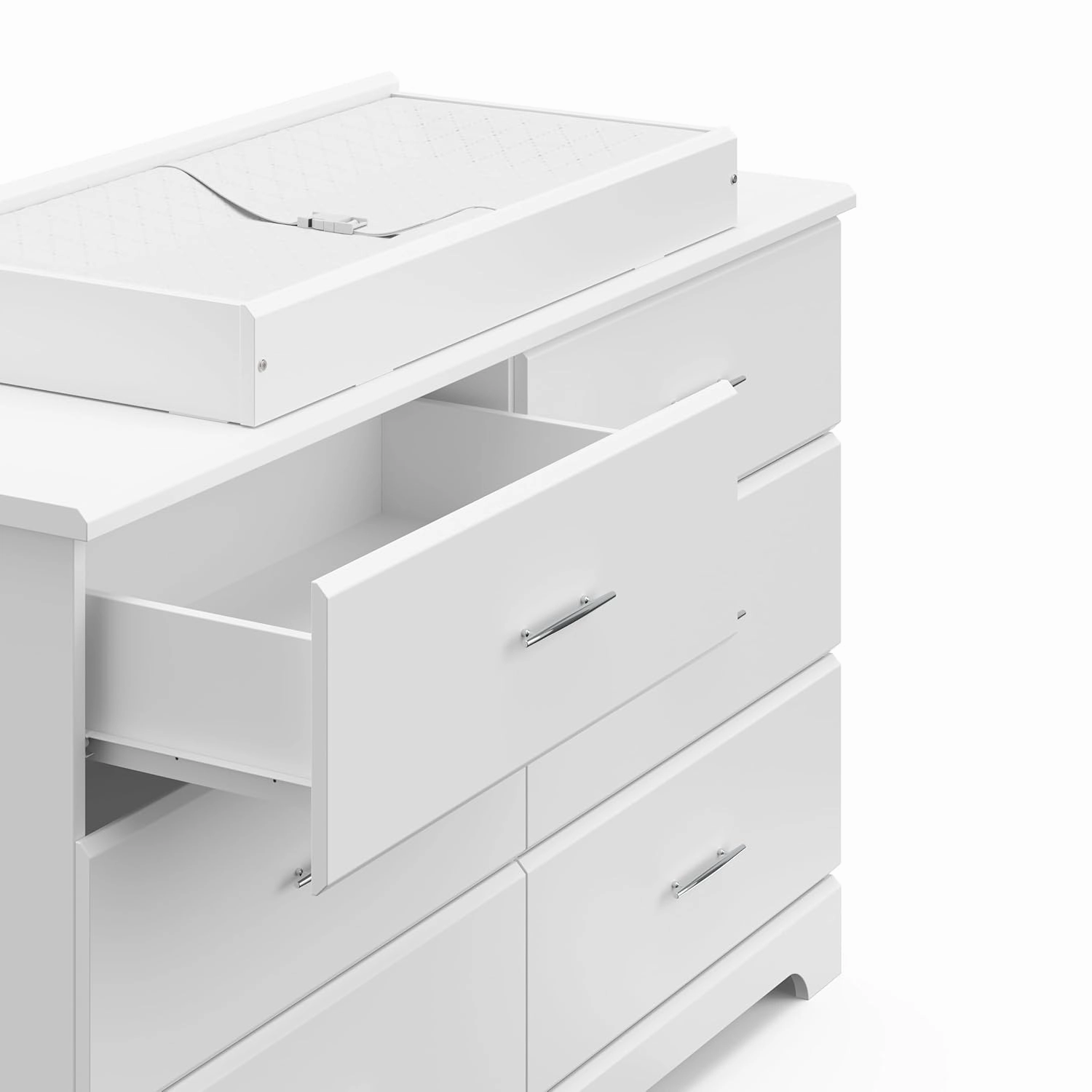 Storkcraft Brookside 6 Drawer Double Dresser (White) – GREENGUARD Gold Certified, Dresser For Nursery, Kids, Chest Of Drawers