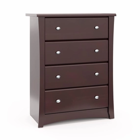 Storkcraft Crescent 4 Drawer Chest (Espresso) – GREENGUARD Gold Certified, Easy-to-Match Chest of Drawers for Nursery and Kids Bedroom, Dresser Organizer for Children’s Bedroom