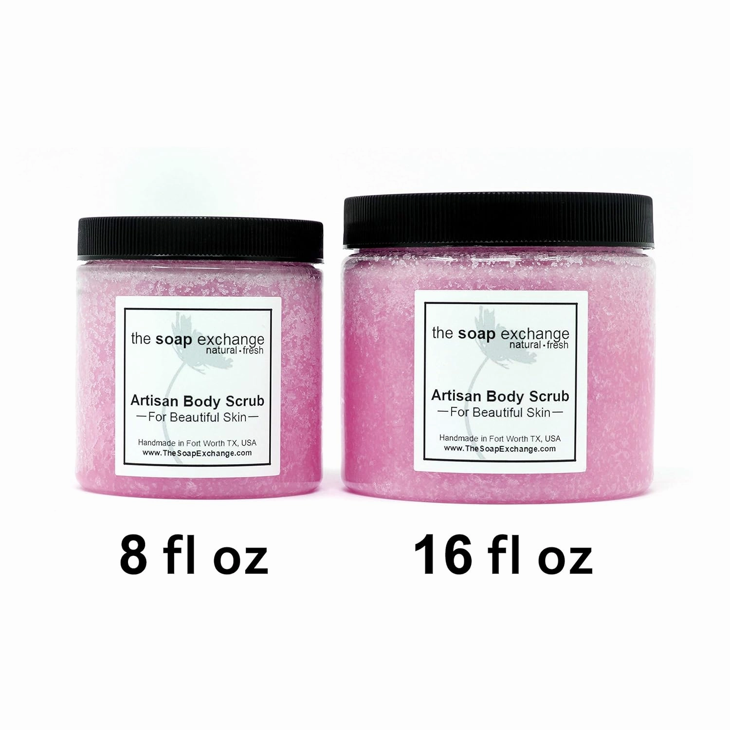 Sugar Body Scrub - Strawberries & Champagne Scent - Hand Crafted 8 fl oz / 240 ml Natural Artisan Skin Care, Shea Butter, Exfoliate, Moisturize, & Protect. Made in the USA.