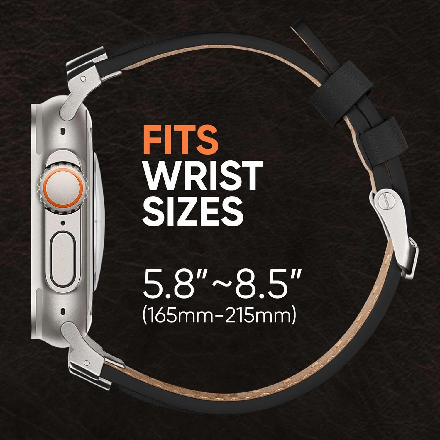 Suitisbest Leather Bands Compatible for Apple Watch Ultra Band 49mm 46mm 45mm 44mm 42mm, Genuine Leather Rugged Durable Matel Connector Replacement Strap for Women Men iWatch Ultra 10 9 8 7 6 5 4 3 SE