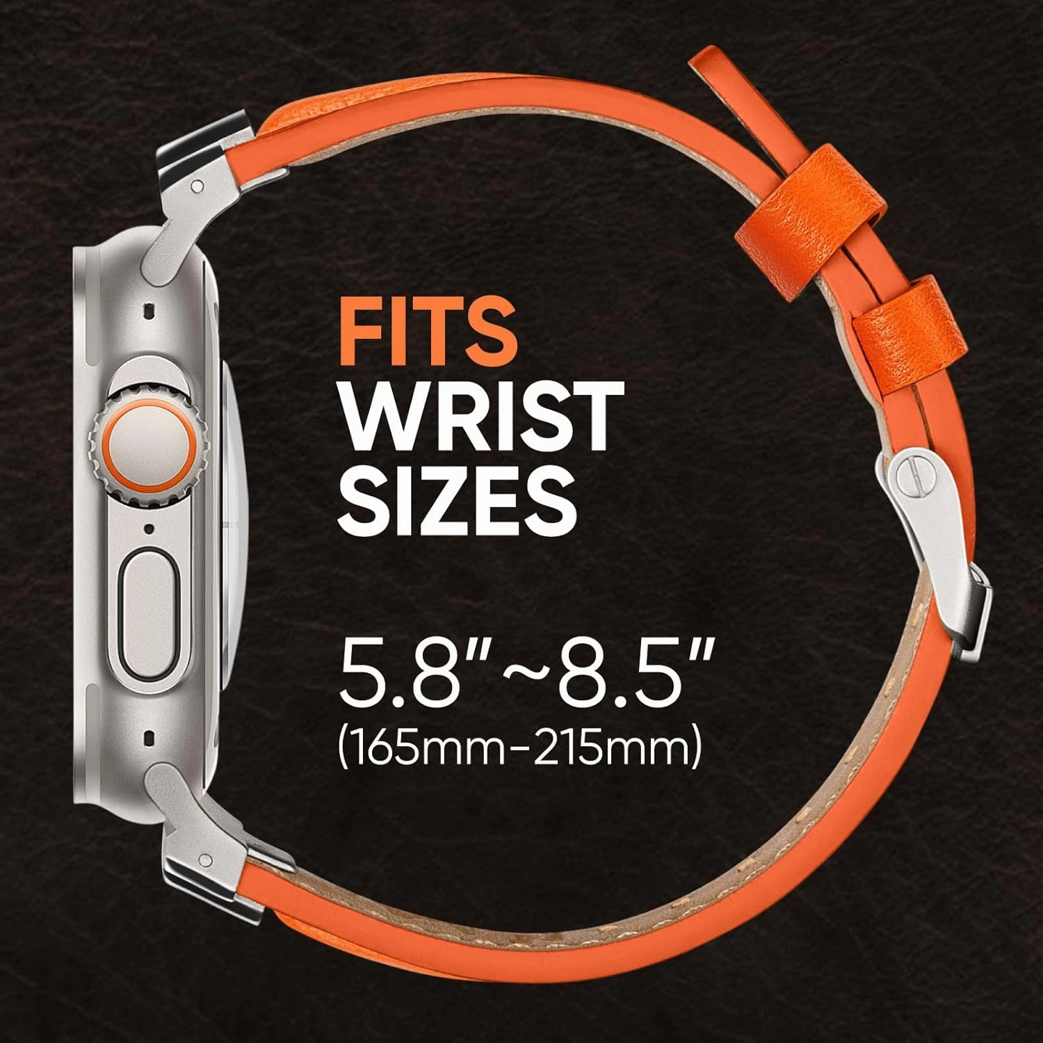 Suitisbest Leather Bands Compatible for Apple Watch Ultra Band 49mm 46mm 45mm 44mm 42mm, Genuine Leather Rugged Durable Matel Connector Replacement Strap for Women Men iWatch Ultra 10 9 8 7 6 5 4 3 SE