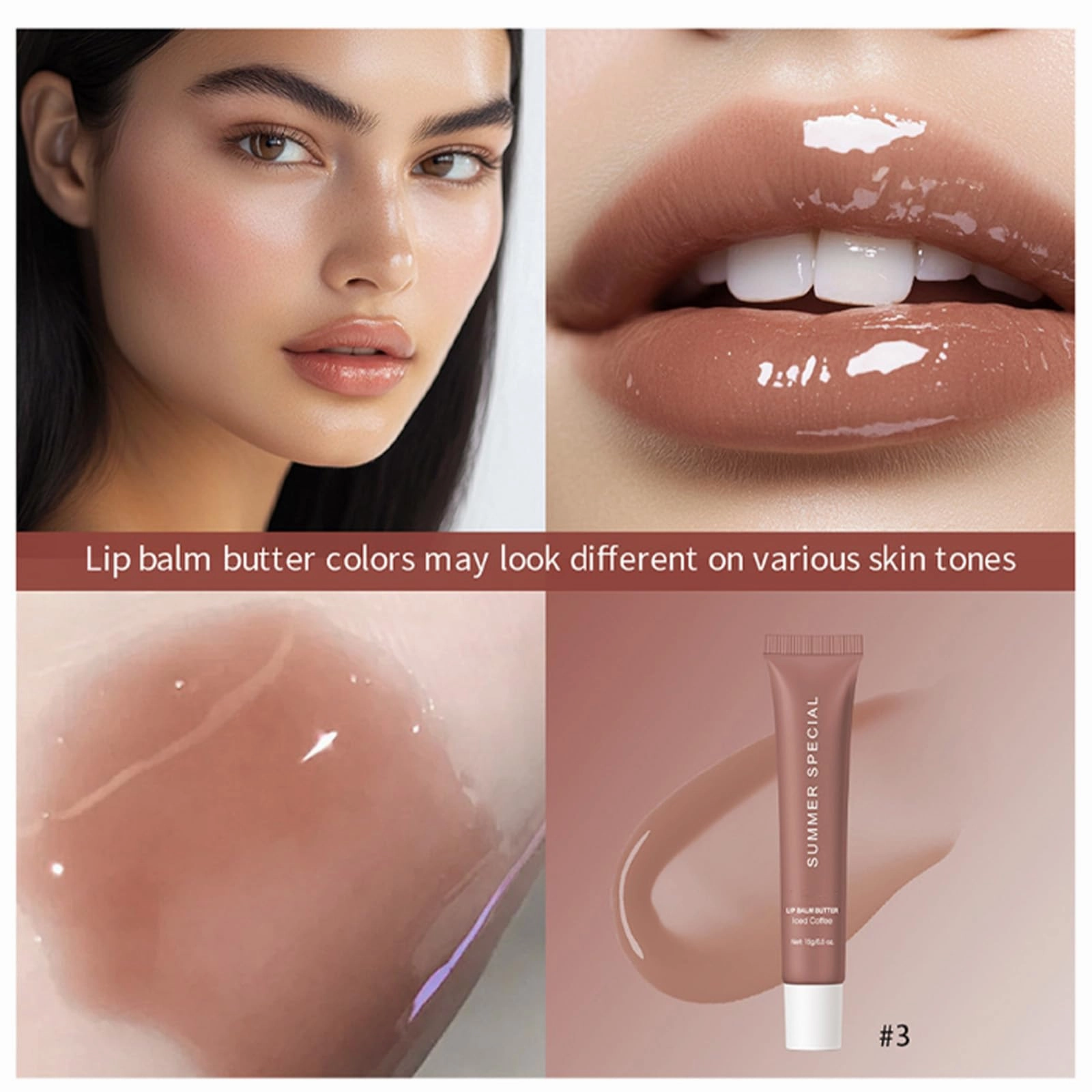 Summer Special Lip Balm, Summer Special Lip Butter Balm 4 Color Lip Butter Balm for Hydration & Shine summer lip balm mini for Shine Hydration Sheer Tinted Soothing Lip Care (Mixed 4PCS)