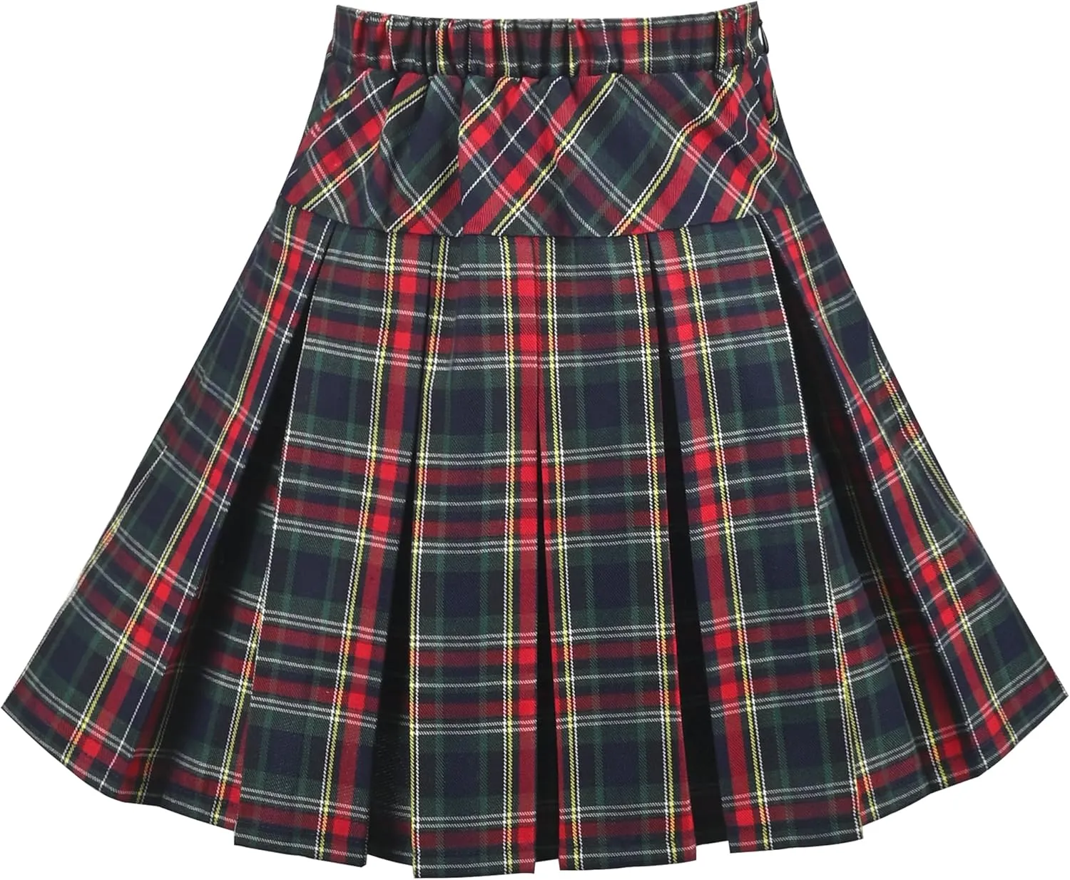 Sunny Fashion Girls Skirt Back School Uniform Red Tartan Skirt Size 4-14