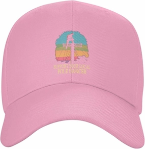 Support Your Local Pole Dancer Funny Lineman Adjustable Baseball Cap Lightweight Classic Unisex Women Men Outdoor7 Pink