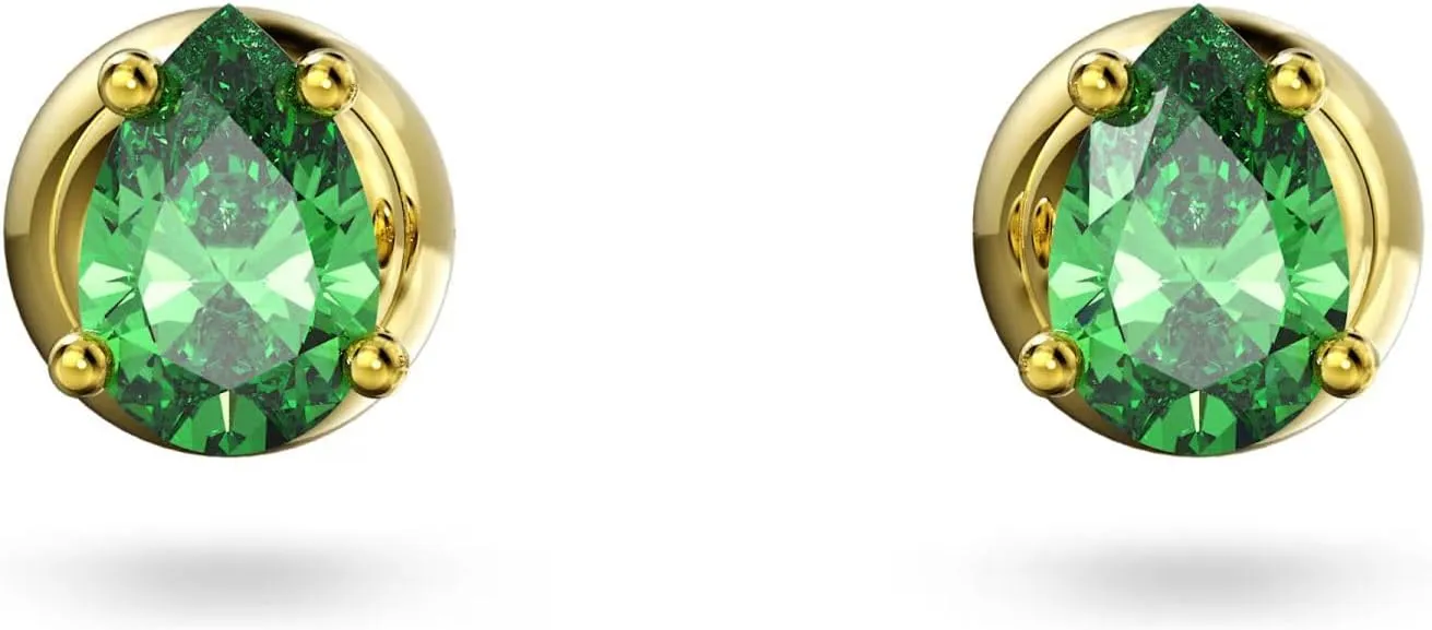 Swarovski Chroma Drop Crystal Earrings, Gold Tone Finish, Rhodium Finish, Latch Back Closure