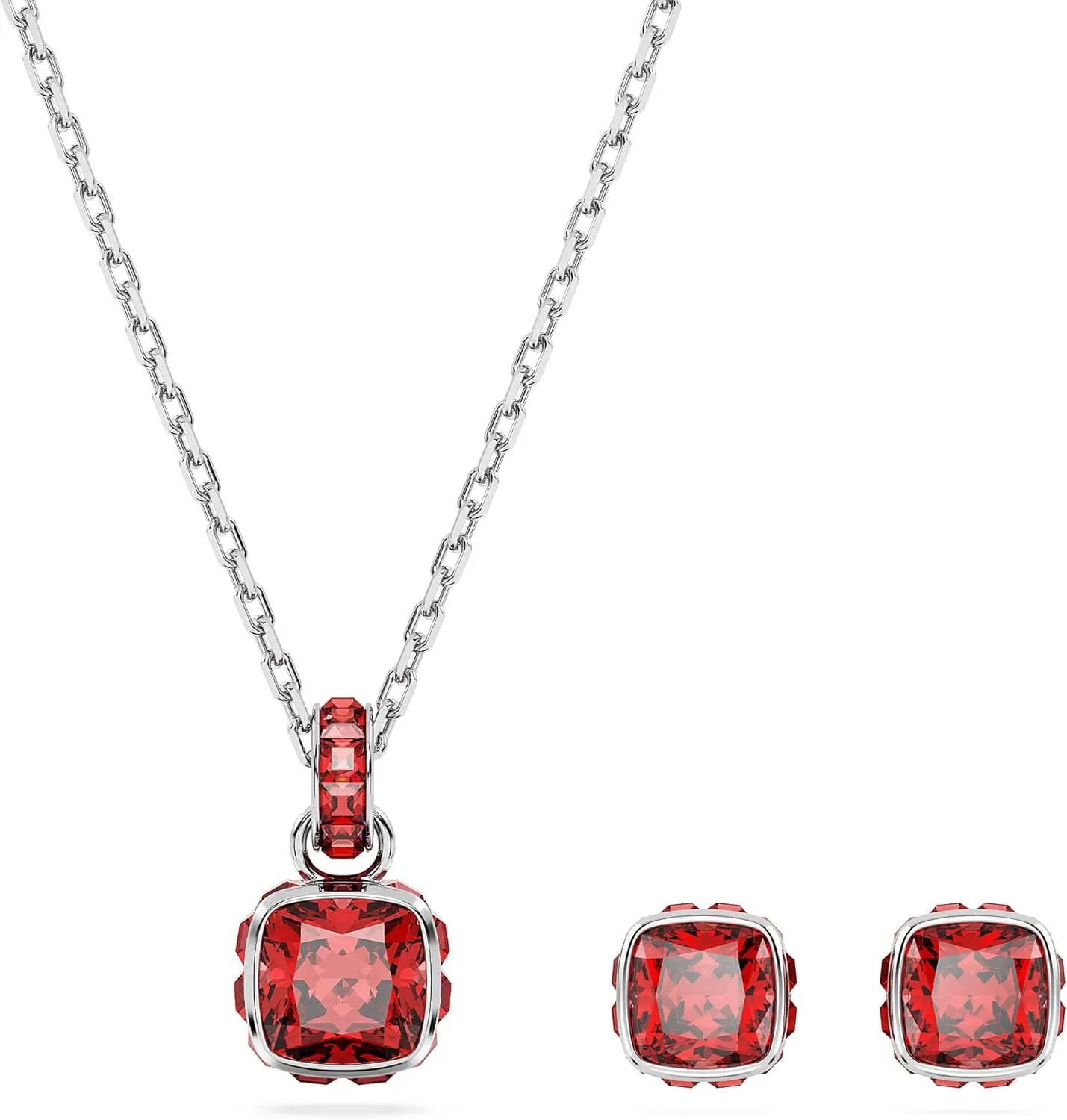 Swarovski Crystal Chroma Jewelry Collection, Heart Shaped Crystal, Latch Back Earring Closure, Lobster Claw Clasp Bracelet
