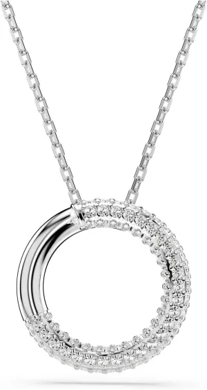 Swarovski Dextera Pendant, Pavé, Clear, Rhodium Finished