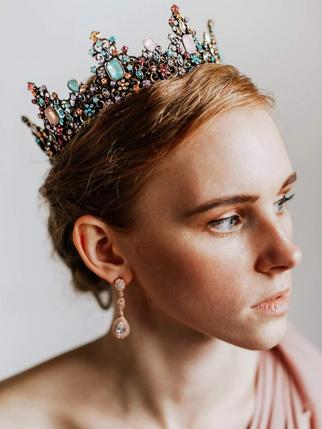 SWEETV Queen Crown for Women - Baroque Wedding Tiaras and Crowns,Jeweled Tiara Crown,Prom Birthday Halloween Hair Accessories