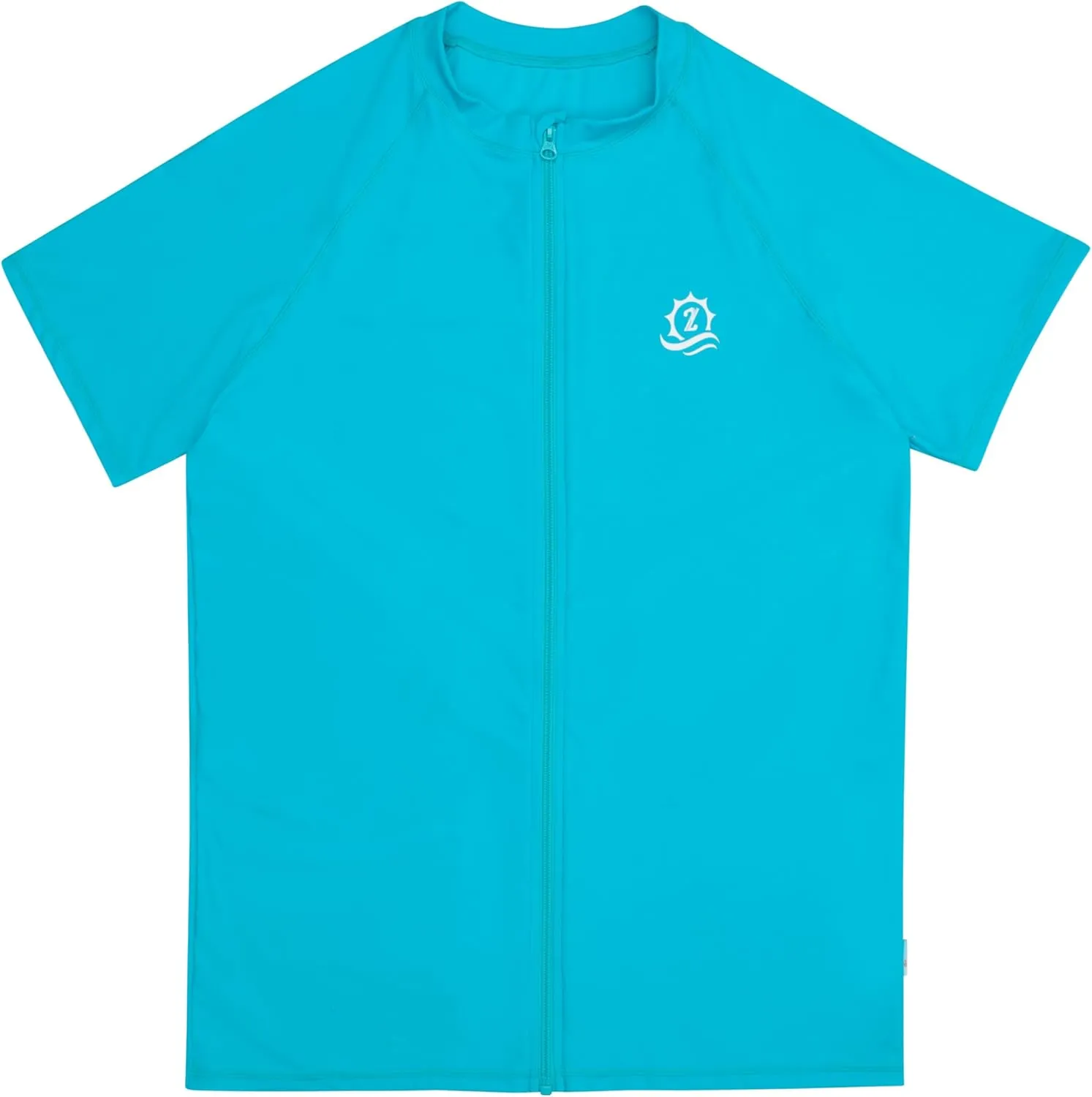 SwimZip Men's Short Sleeve Zipper Rash Guard Swim Shirt w/UPF 50 Sun Protection