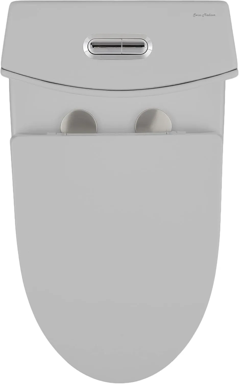 Swiss Madison St. Tropez SM-1T254MB One-Piece Elongated Toilet Vortex Dual-Flush 1.1/1.6 gpf with Comfort Chair Seat ADA Height in Matte Gray