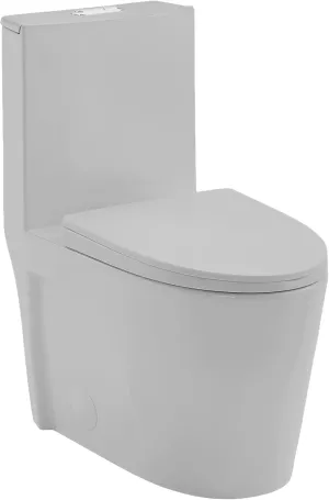 Swiss Madison St. Tropez SM-1T254MB One-Piece Elongated Toilet Vortex Dual-Flush 1.1/1.6 gpf with Comfort Chair Seat ADA Height in Matte Gray