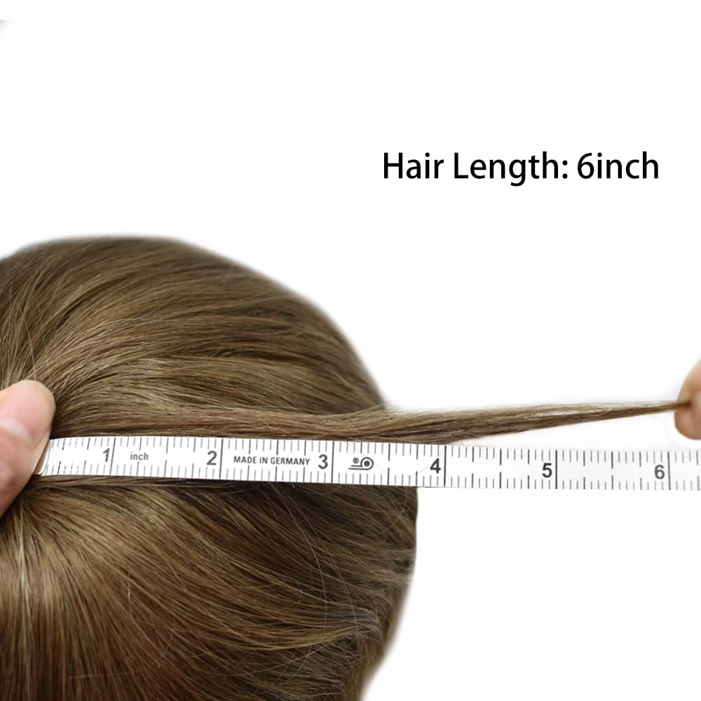 Swiss Lace Toupee Human Hair Bleached Knot Toupee For Men Lace Front Hairpiece Mens Hair Replacement Protesis Capilar Para Hombre 7X9#17 Dark Ash Blonde 100% Density