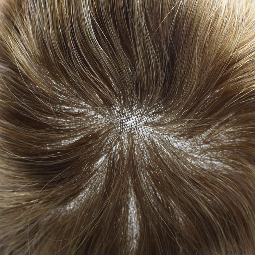 Swiss Lace Toupee Human Hair Bleached Knot Toupee For Men Lace Front Hairpiece Mens Hair Replacement Protesis Capilar Para Hombre 7X9#17 Dark Ash Blonde 100% Density