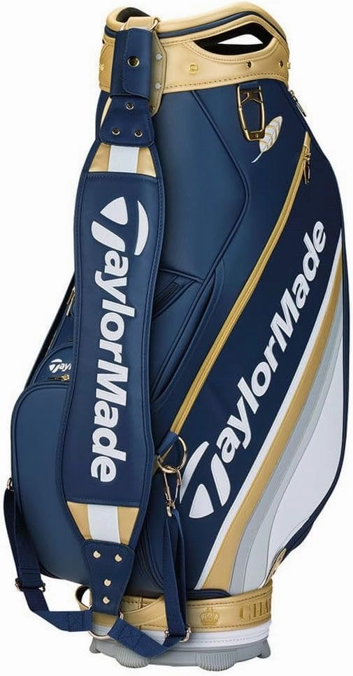 Taylor Made Professional Championship Staff Bag (6 way top, Navy/Gold) 2025