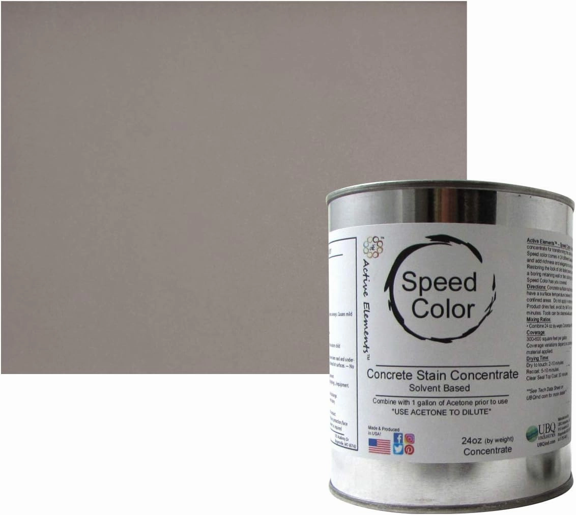 Ten Second Color™ (TSC) Concrete Dye Concentrate Makes 32oz. Professional Grade and Easy to use. Brilliant Bold Colors. Semi-Transparent Cement Dye. Dries in Seconds (River Rock)