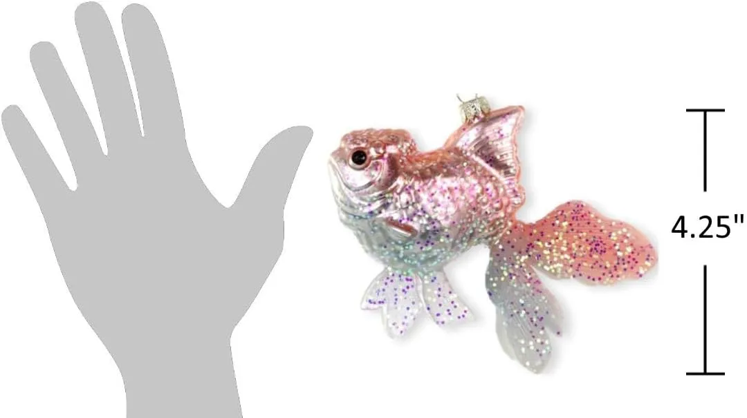 The Bridge Collection 4.75" Pastel Pink & Blue Oranda Goldfish Christmas Ornament - Swimming Fish Ornament for Aquatic Decor