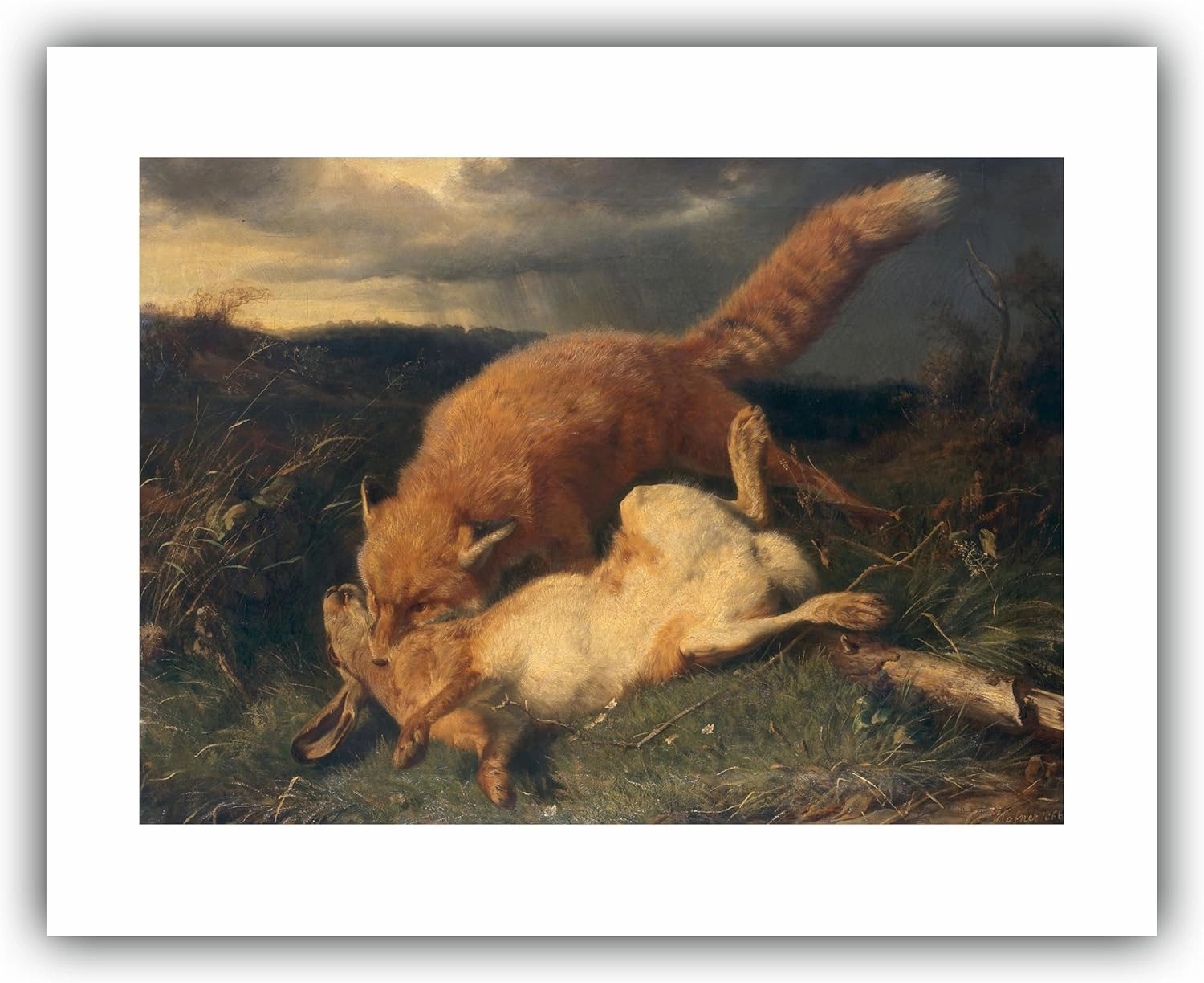 The Ibis - Johann Baptist Hofner : ''Fox and Hare'' (1866) - Museum-Grade Giclee