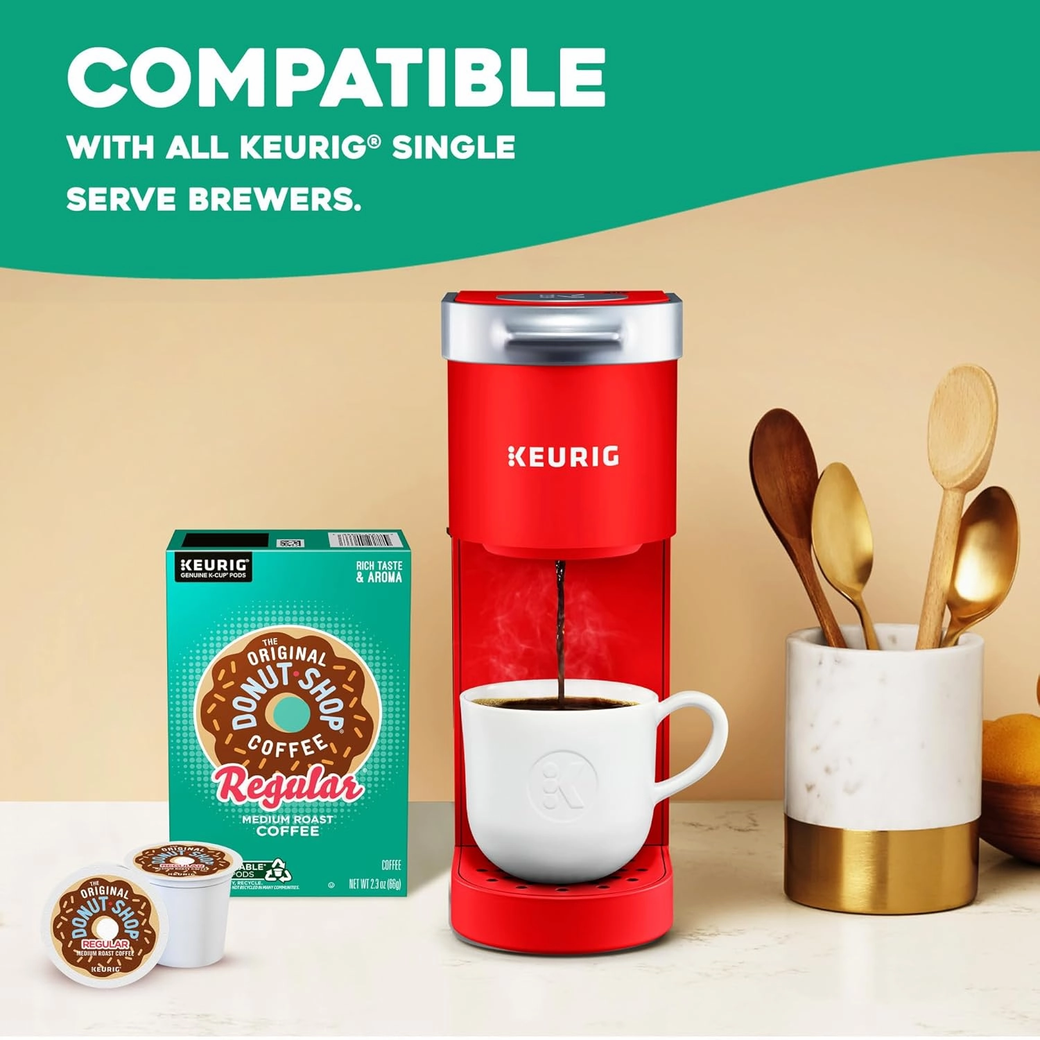The Original Donut Shop Regular Keurig Single-Serve K-Cup Pods, Medium Roast Coffee, 72 Count