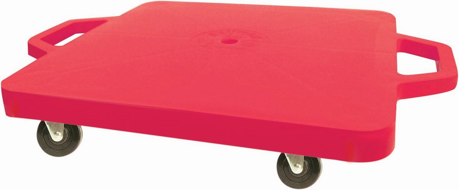 The Zone Heavy Duty Scooter Board Set of 6, Wide 16'' X 16'' Base - Multi-Colored with Durable, Non-Marring Rubber Wheels with Ball Bearing Casters for Kids, PE Equipment for Elementary School