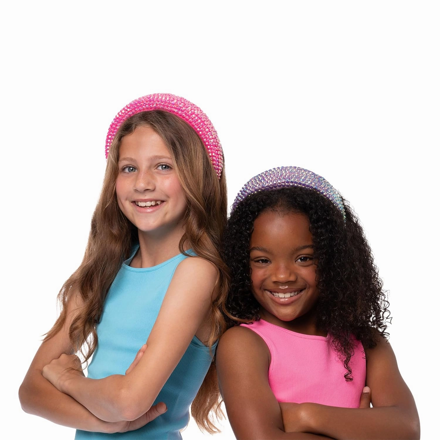 Thick Puff Rhinestone Headbands - Make a Statement with Sparkling Colorful Style Headband for Girls Ages 6-12