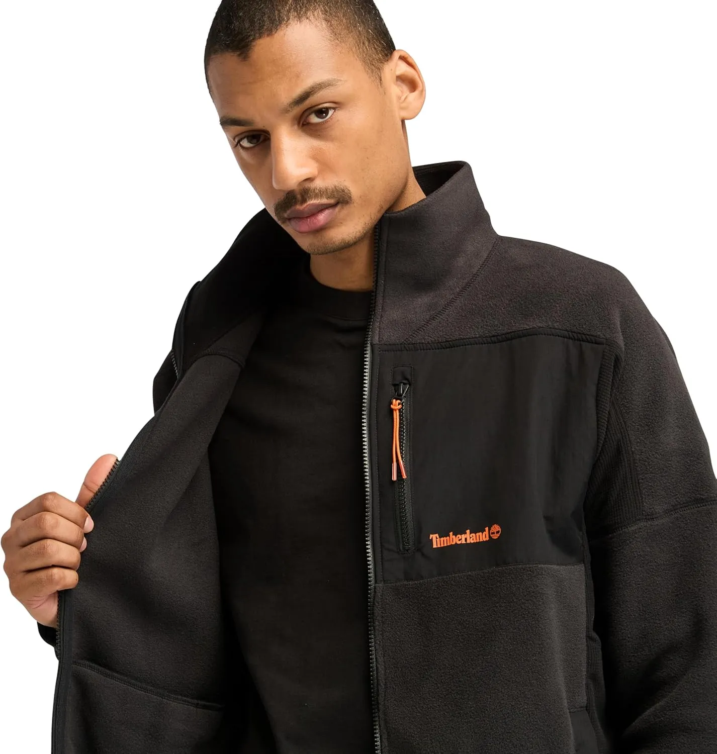 Timberland Men's Polartec Mix Media Full Zip Fleece
