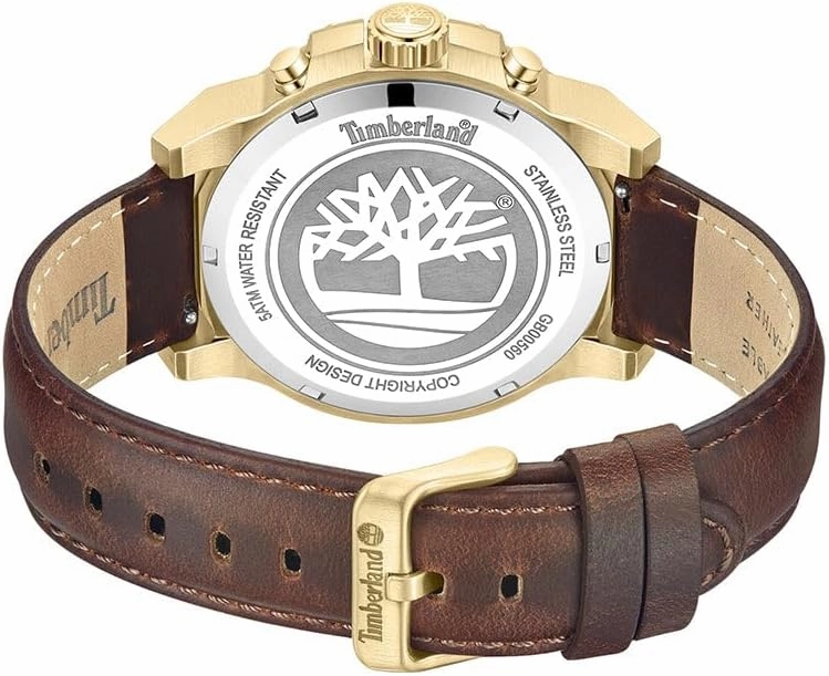 Timberland Men's Watch - Rugged Dial, Multifunction Movement, Leather Strap