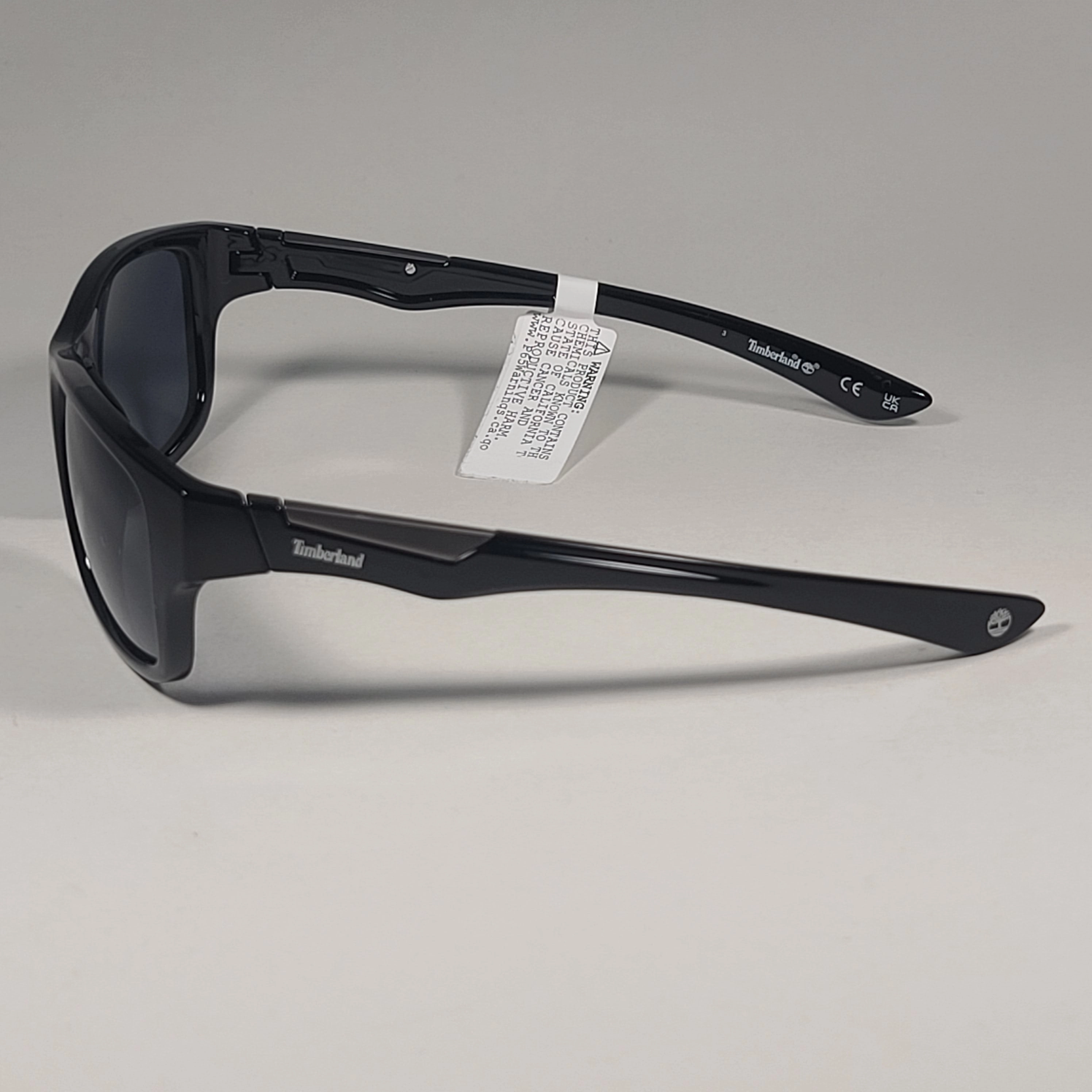 Timberland Sport Sunglasses Shiny Black Frame Gray Tinted Lens TB7155 01A