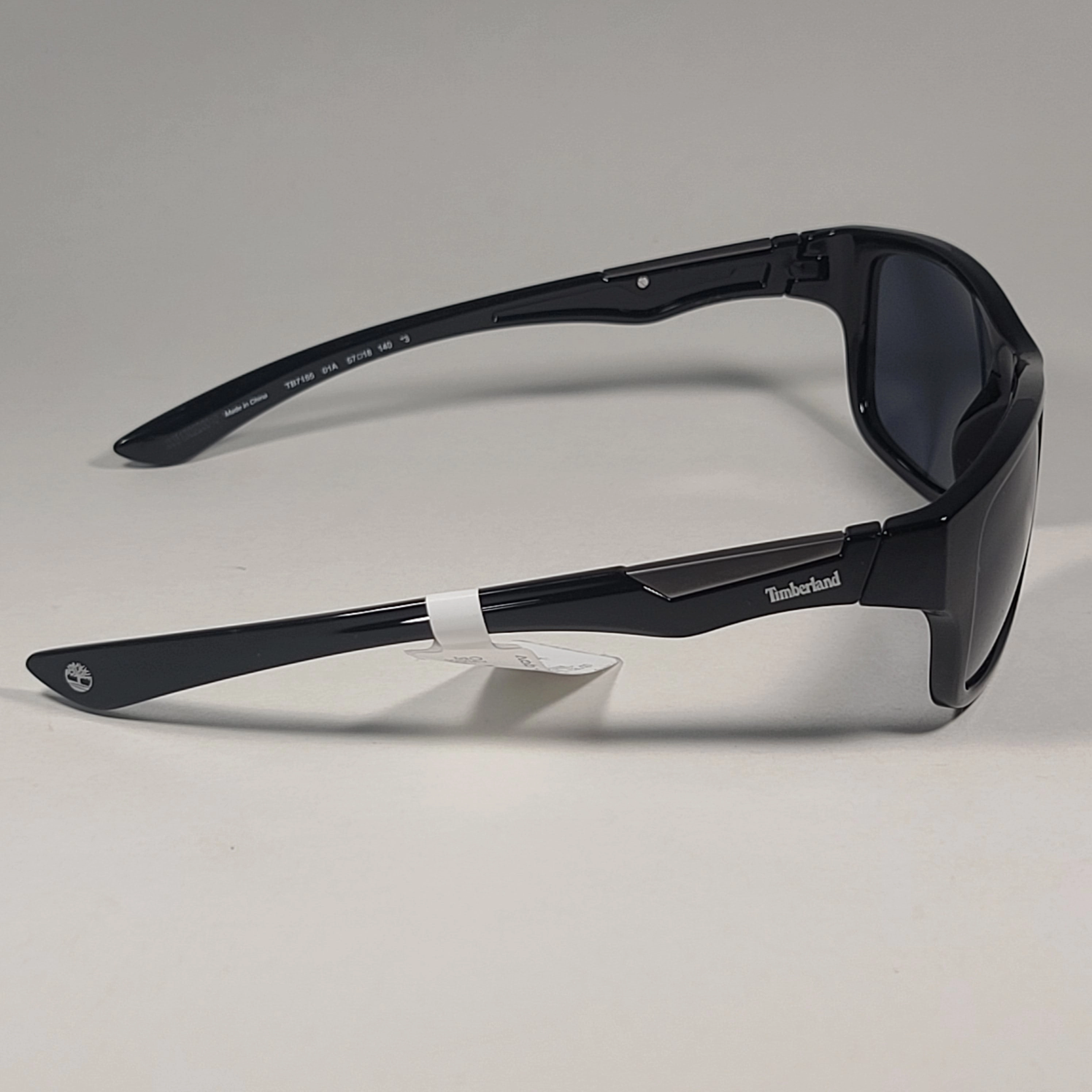 Timberland Sport Sunglasses Shiny Black Frame Gray Tinted Lens TB7155 01A