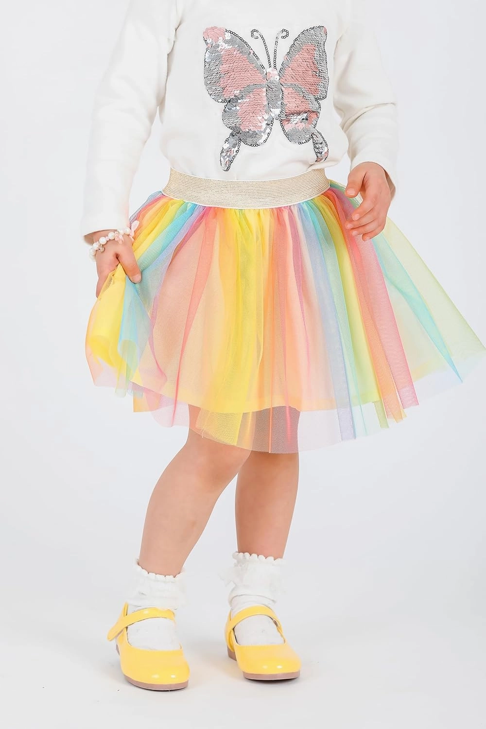 Toddler Little Girls Rainbow Layered Tutu Skirt