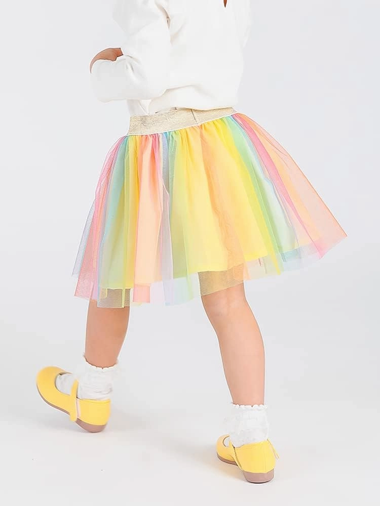 Toddler Little Girls Rainbow Layered Tutu Skirt