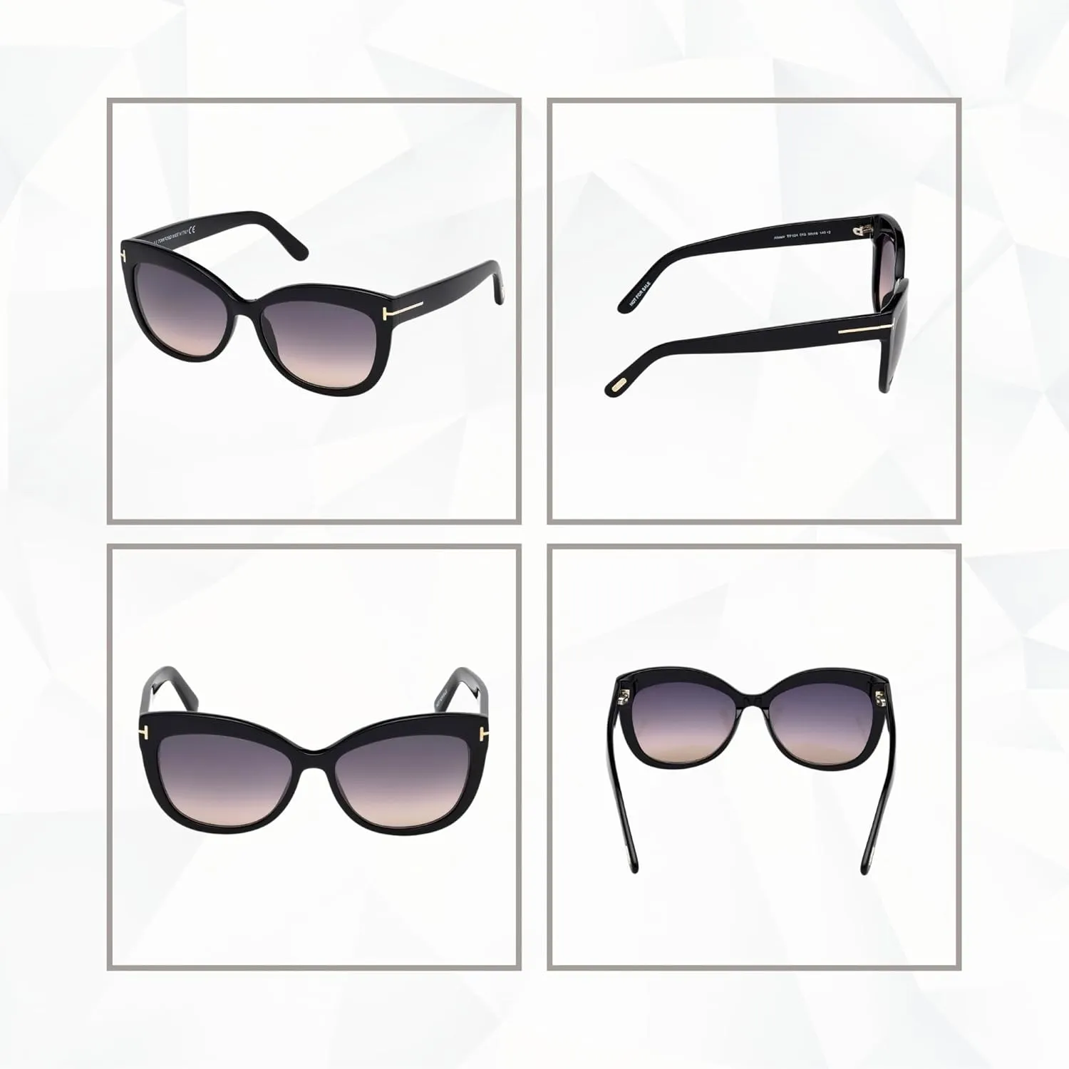 Tom Ford FT0524 Alistair Square Sunglasses for Women   BUNDLE with Designer iWear Eyewear Care Kit