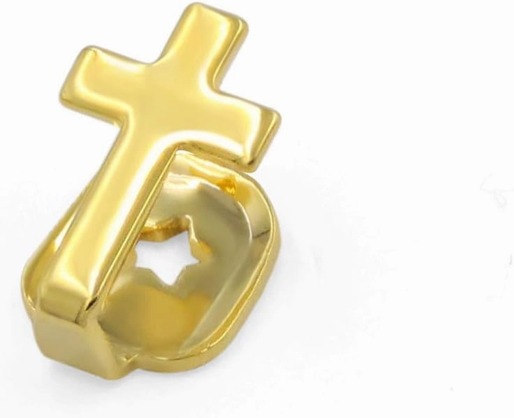 TOPGRILLZ Grills for Your Teeth Gold Men Grillz Teeth Heart Cross Tooth Cap Hip Hop 18K Gold Plated Teeth Grillz for Women Rapper Costume