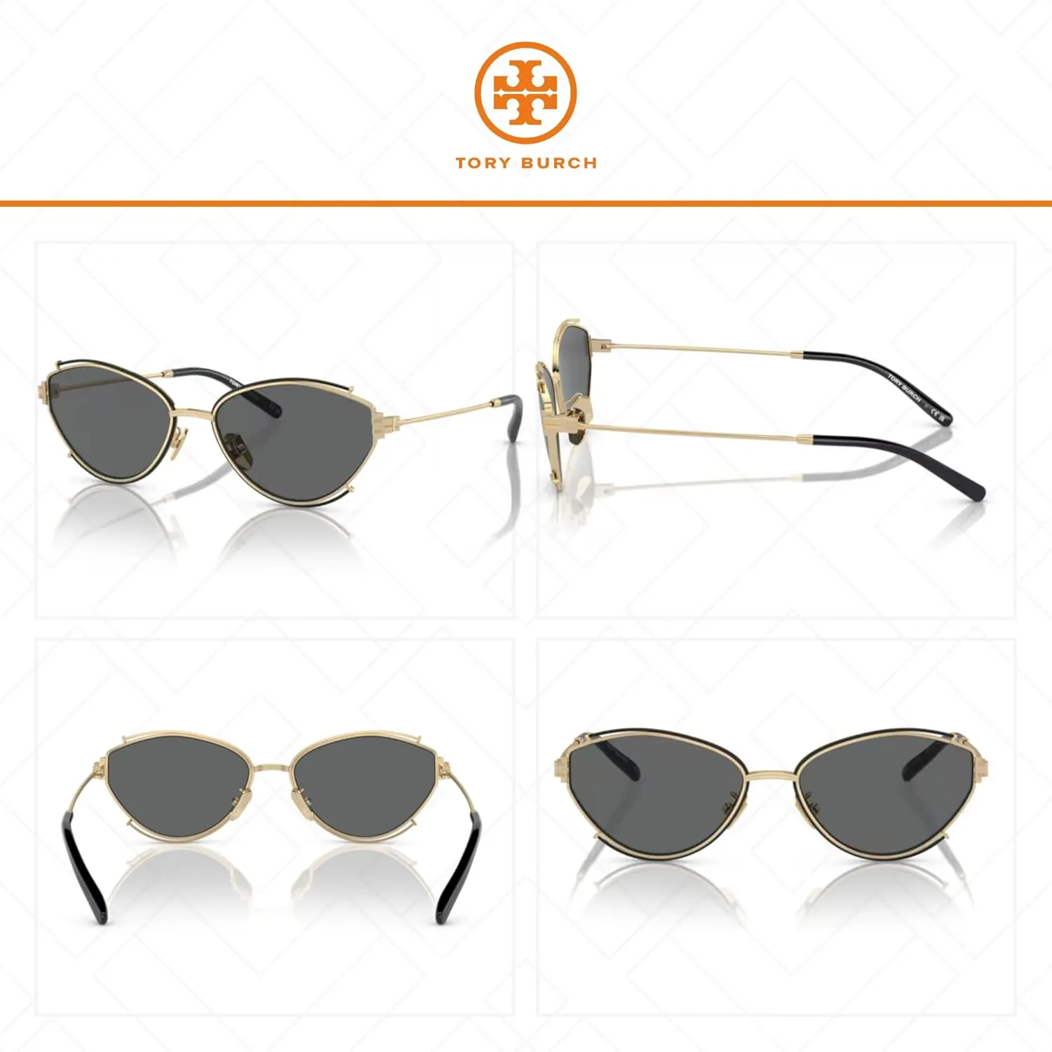Tory Burch TY6103 Oval Sunglasses for Women   BUNDLE With Designer iWear Complimentary Eyewear Kit