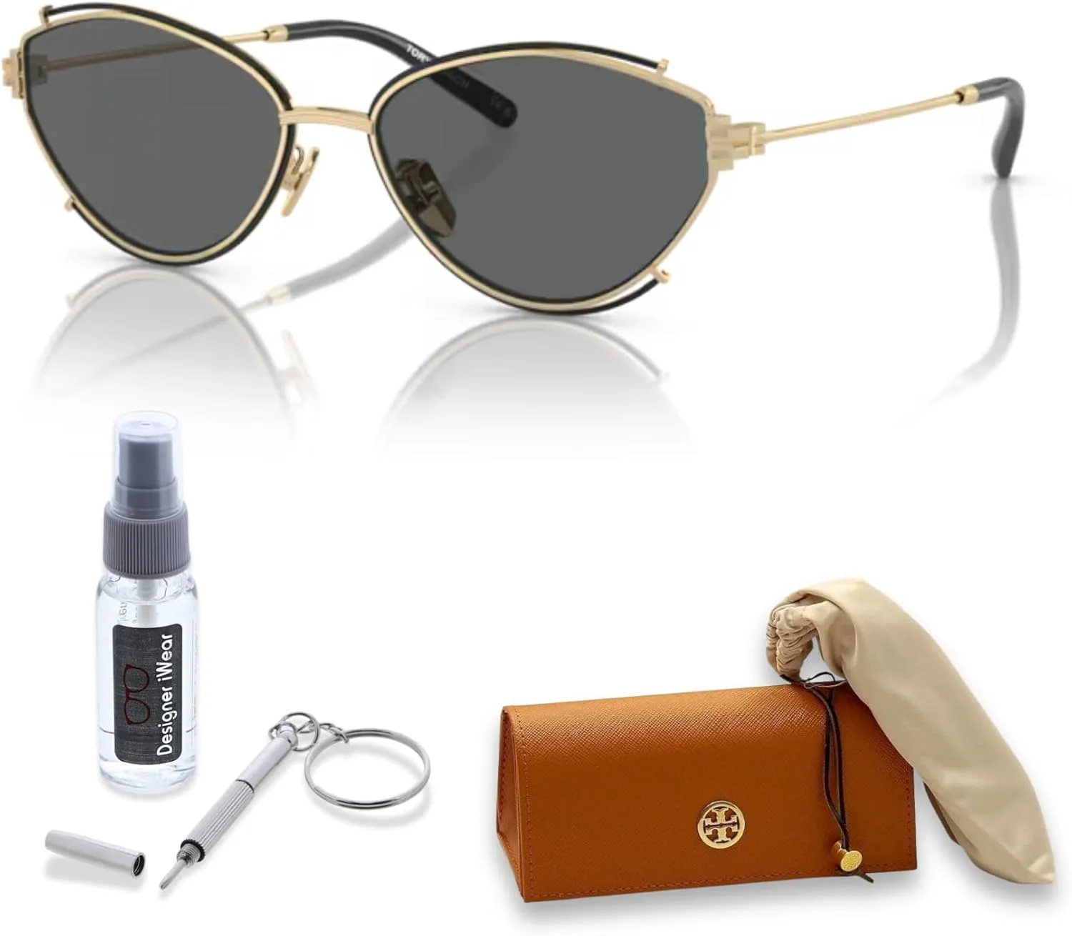 Tory Burch TY6103 Oval Sunglasses for Women   BUNDLE With Designer iWear Complimentary Eyewear Kit