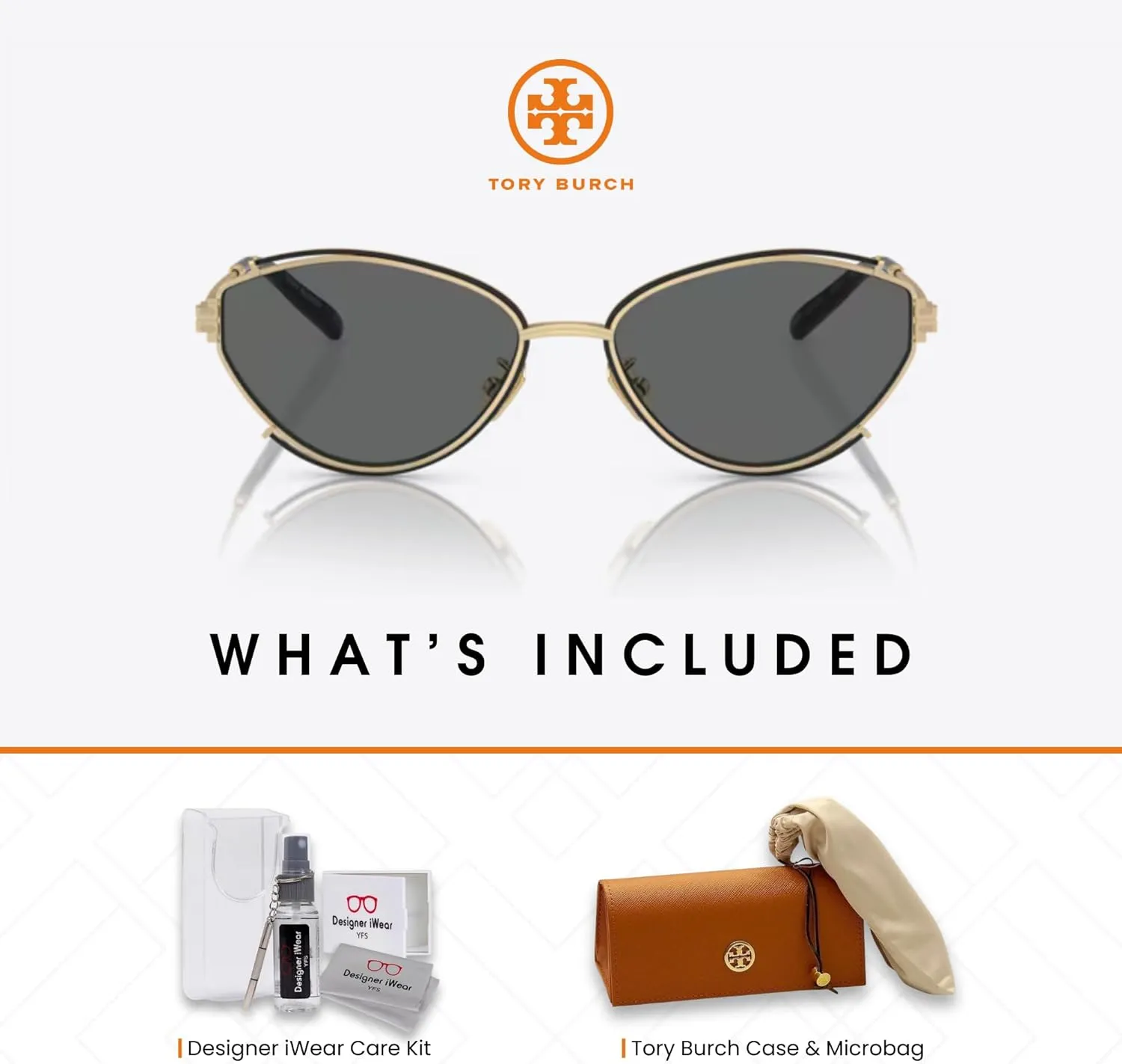 Tory Burch TY6103 Oval Sunglasses for Women   BUNDLE With Designer iWear Complimentary Eyewear Kit