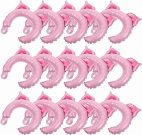 Totority Pink Pig Balloon Headbands 100 Pcs Inflatable Animal Hair Hoops for Kids Party Decorations, Aluminum Foil, 15.74 X 11.81 X 3.54 Inches