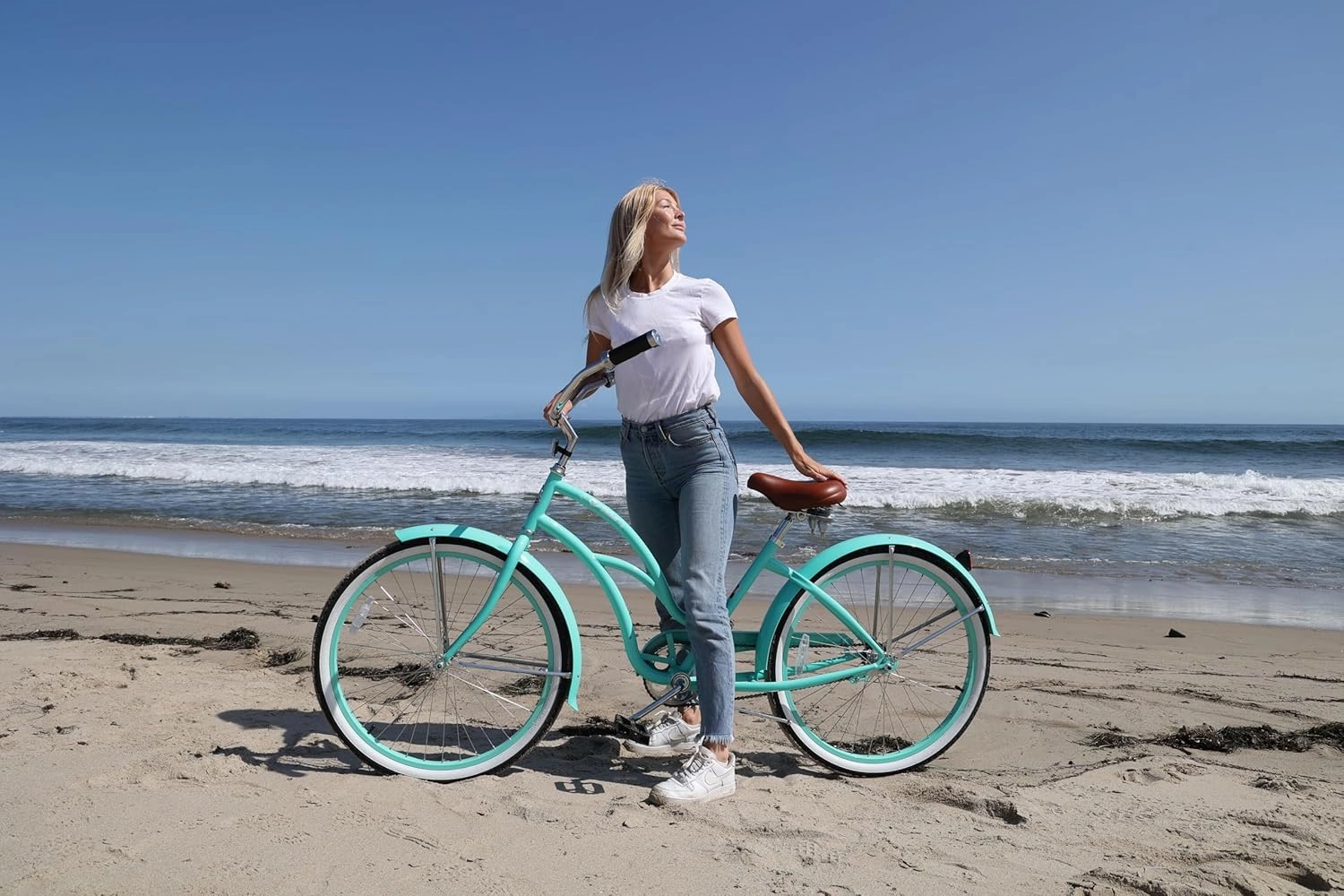 Tracer Taha Beach Cruiser Bike, 26 inch Commuter Bicycle, Single Speed/7 Sepeed Options, Hi-Ten Steel Frame, City Hybrid Bike for Women Men Adult