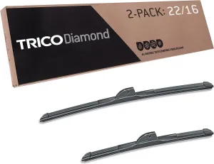 TRICO Diamond 24"   16" Premium Automotive Replacement Windshield Wiper Blades (Set of 2), Passenger and Driver Side All-Weather Beam Wiper Blades for Select Vehicle Models