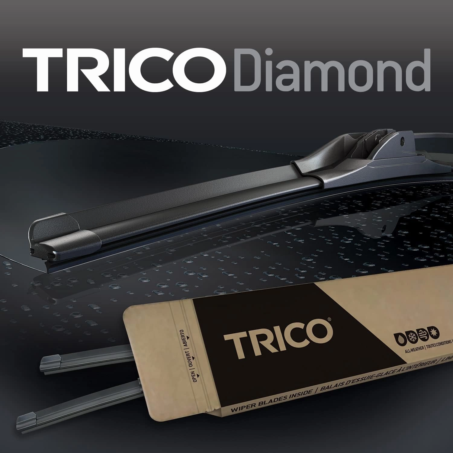 TRICO Diamond™ (25-2424) 24 Inch & 24 Inch pack of 2 High Performance Automotive Replacement Windshield Wiper Blades Super Premium All Weather Beam Blade for Select Vehicle Models