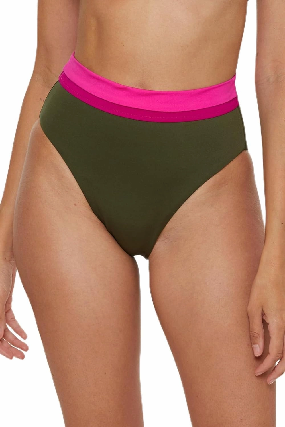 Trina Turk Women's Monaco Colorblock High Waisted Bikini Bottom, Cheeky Coverage, Swimwear Separates