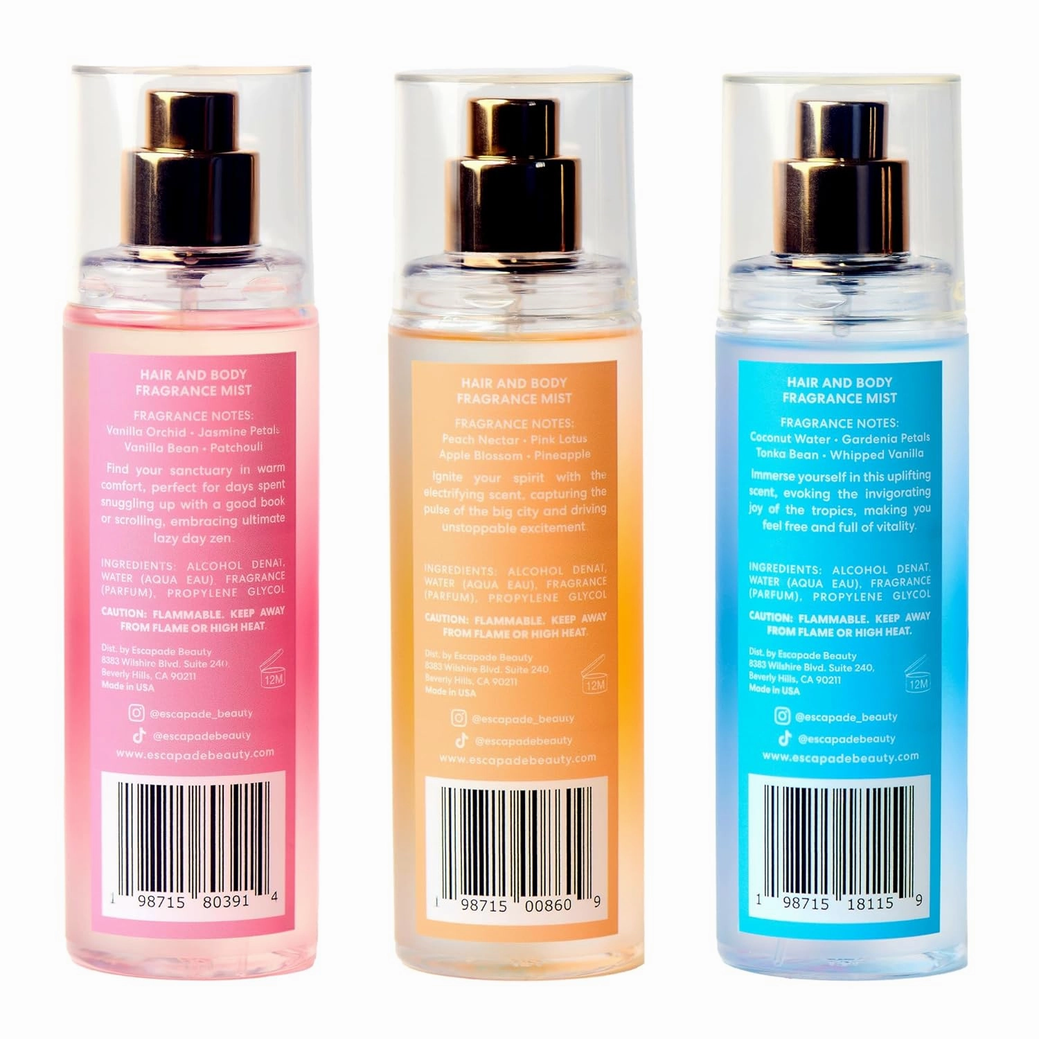 Trio Gift Set: So Alive, Soak it In, Cozy Up - Hair and Body Fragrance Mist - (3), 4.2oz each
