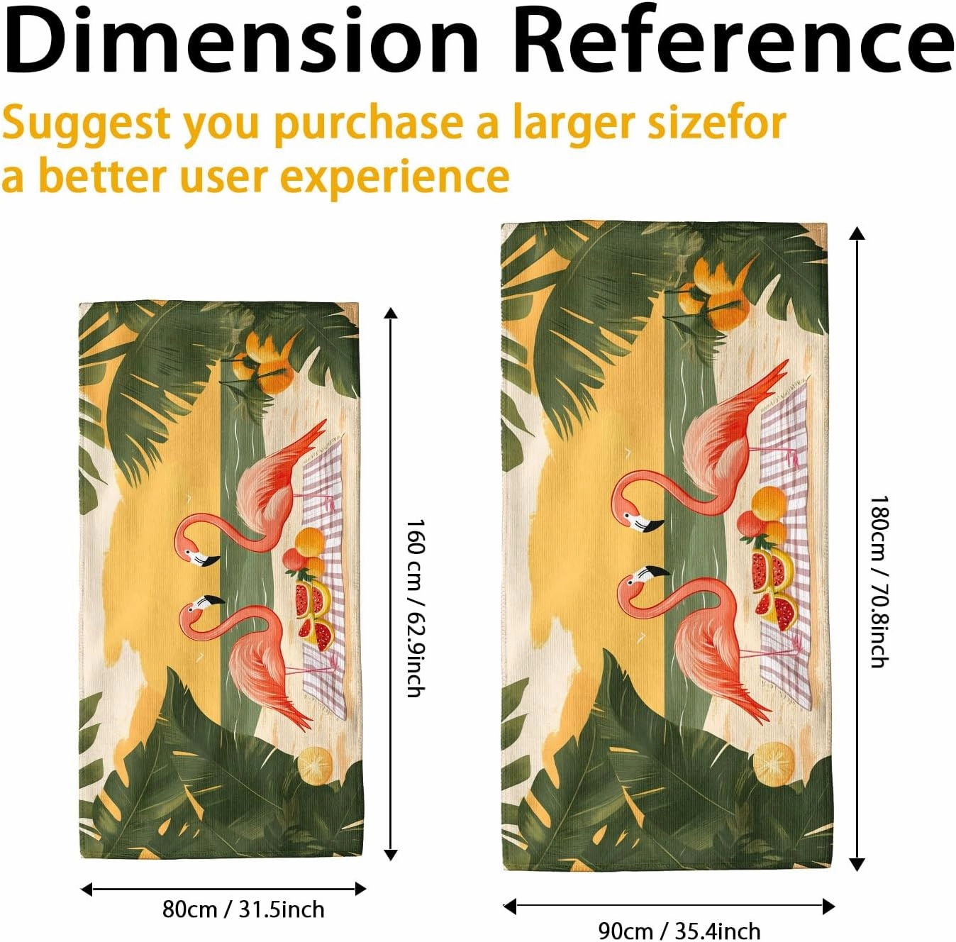 Tropical Tropical Bird Beach Towel Peach Colorful Summertime Design, Quick Dry Absorbent Sand Free Oversize Lightweight Beach Blanket, Vacation Picnic Essentials 70x35 Inch