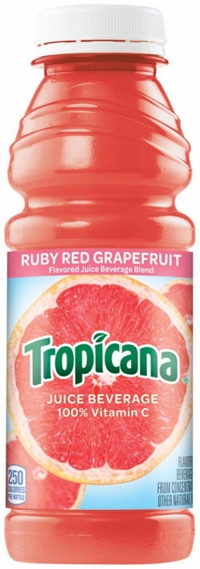 Tropicana Juice Ruby Red Grapefruit, 15.2 oz Plastic Bottle (Pack of 24)