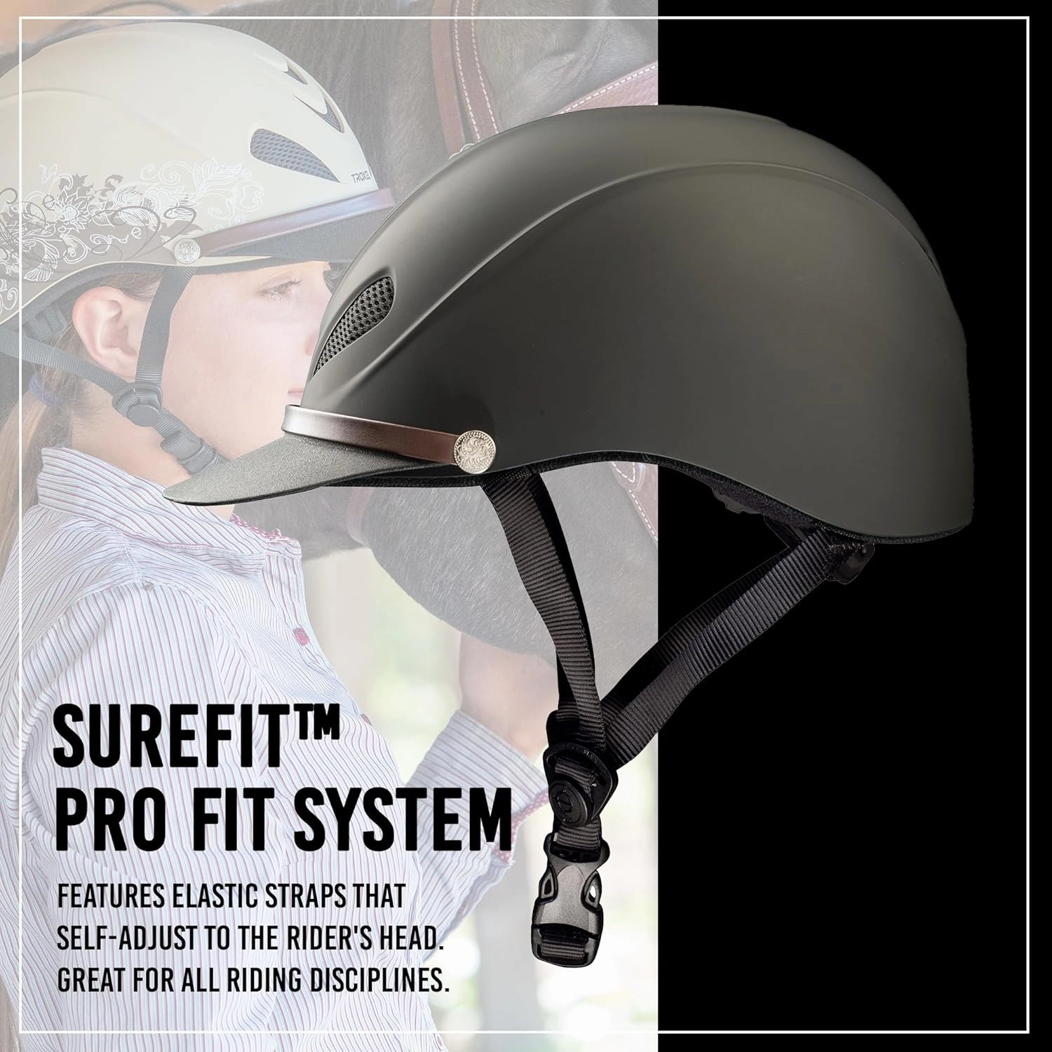 Troxel Dakota Trail Horse Riding Helmet, Low-Profile Light Adjustable Design, Safety Horseback Riding Gear