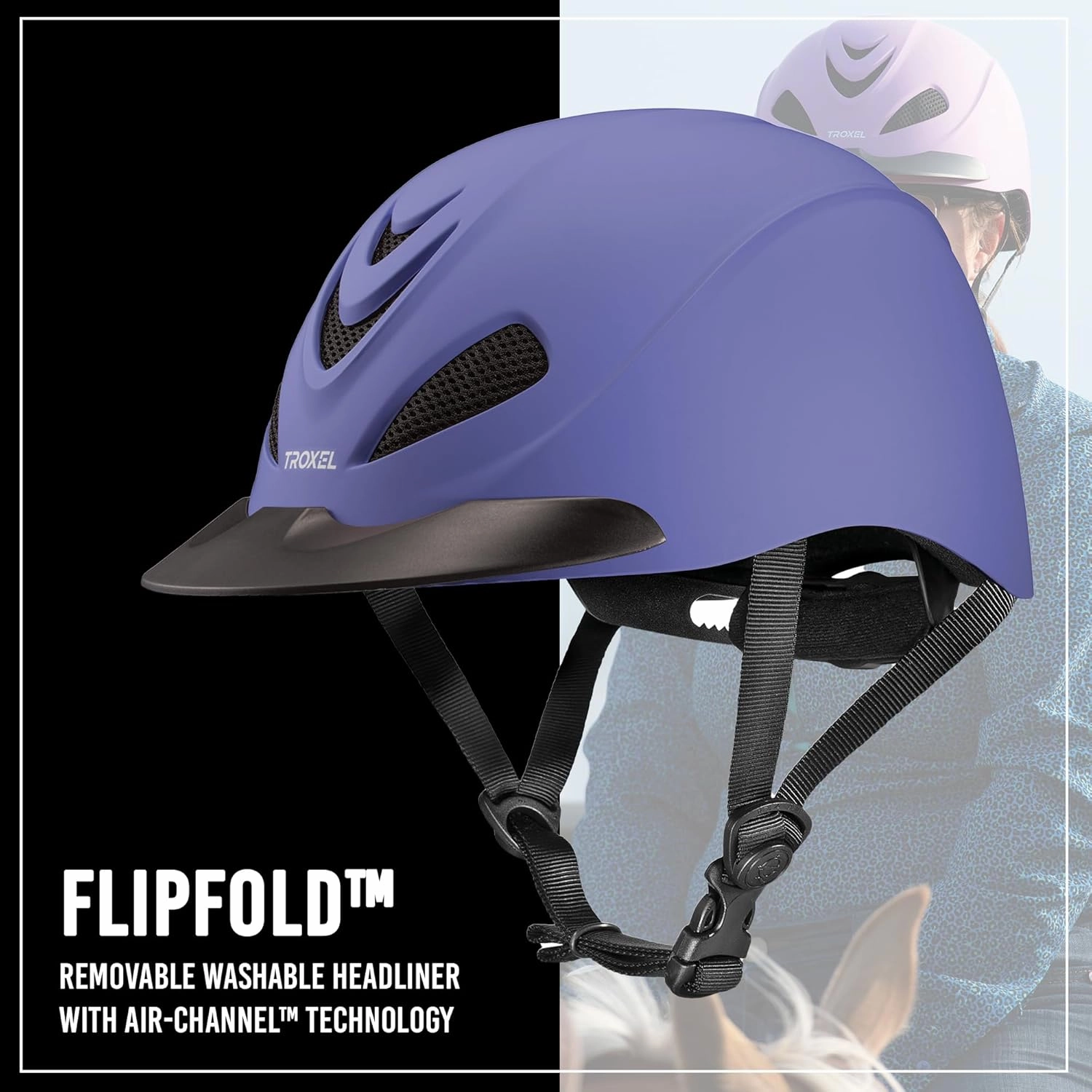 Troxel Liberty Ultralight Horse Riding Helmet, Low-Profile Adjustable Design, Safety Horseback Riding Gear