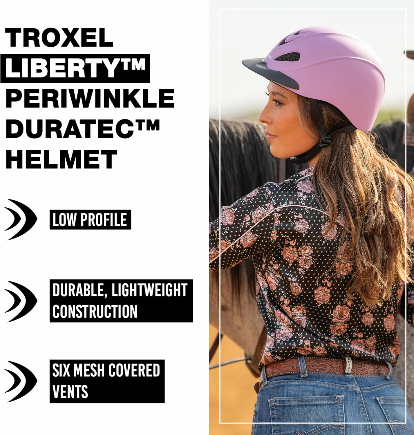 Troxel Liberty Ultralight Horse Riding Helmet, Low-Profile Adjustable Design, Safety Horseback Riding Gear