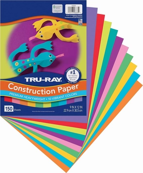Tru-Ray Construction Paper, 10 Vibrant Colors, 9" x 12", 150 Sheets