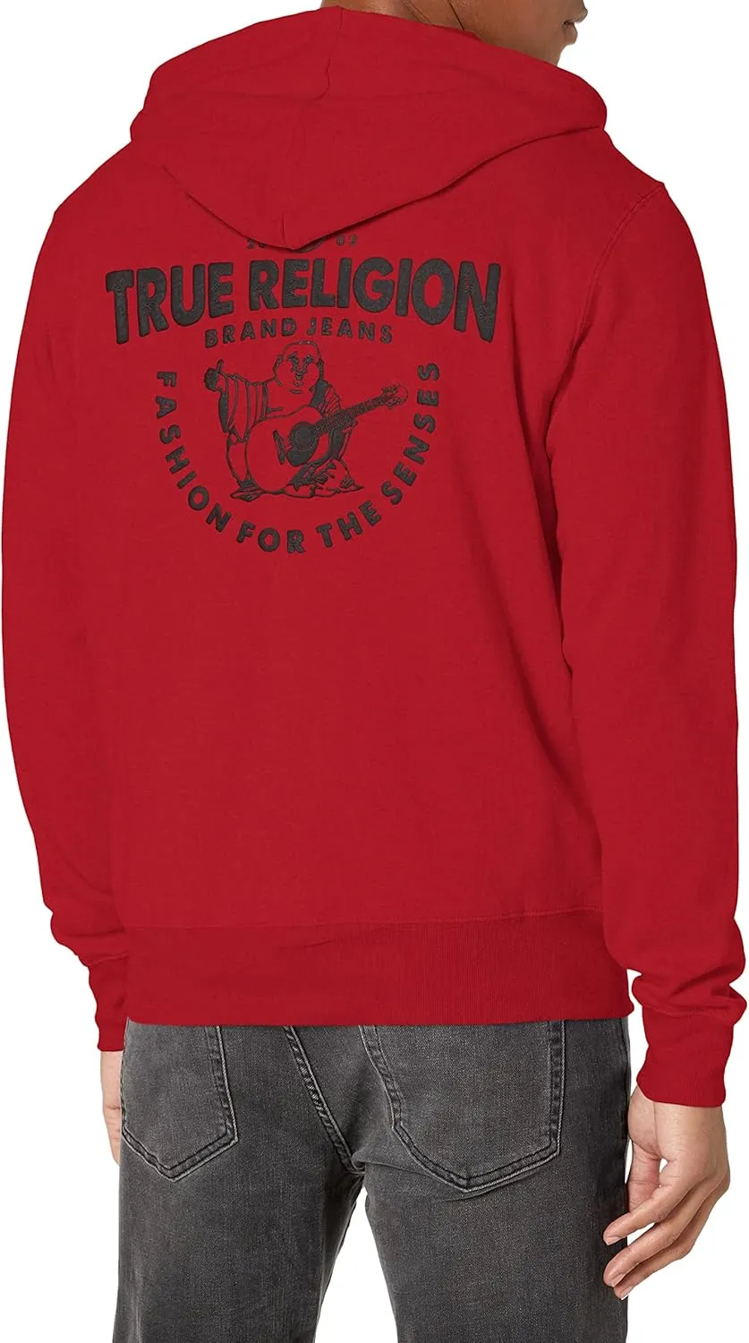 True Religion Men's RAW Exaggerated Zip ICON Hoodie