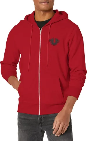 True Religion Men's RAW Exaggerated Zip ICON Hoodie
