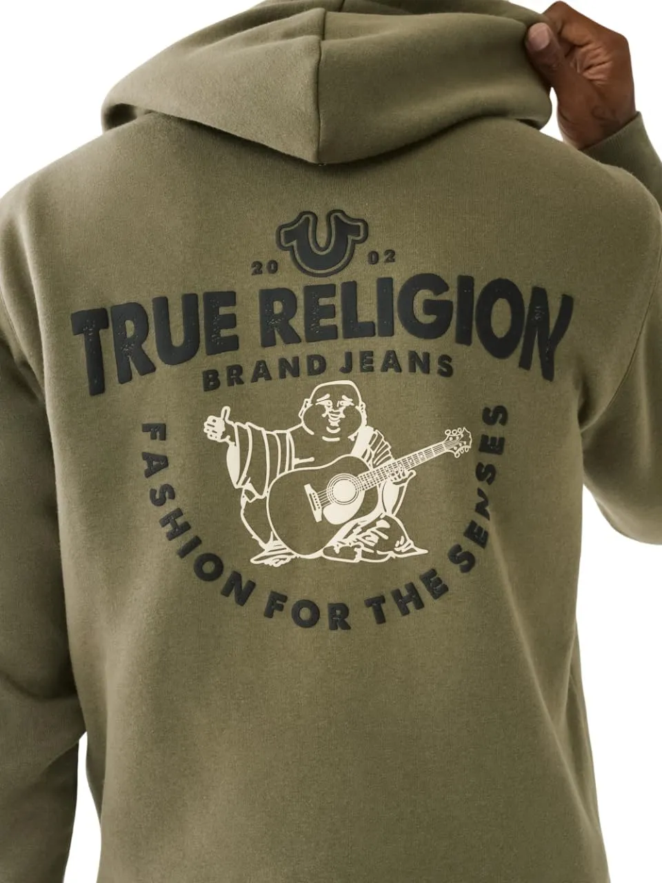 True Religion Men's RAW Exaggerated Zip ICON Hoodie